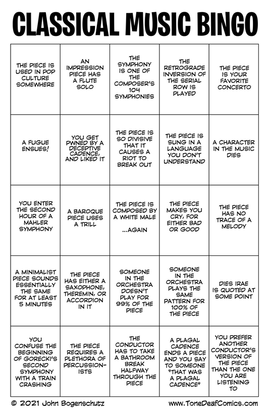 Classical Music Bingo