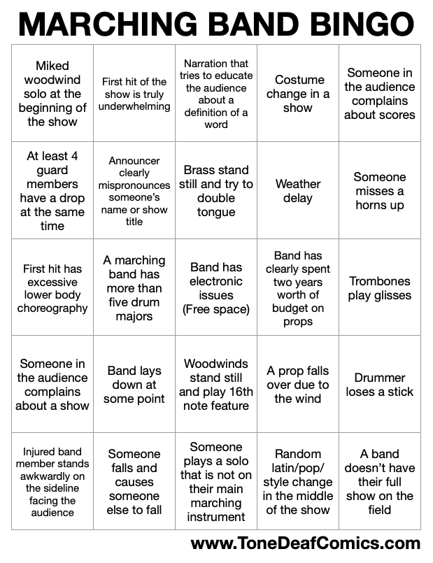 Marching Band Bingo