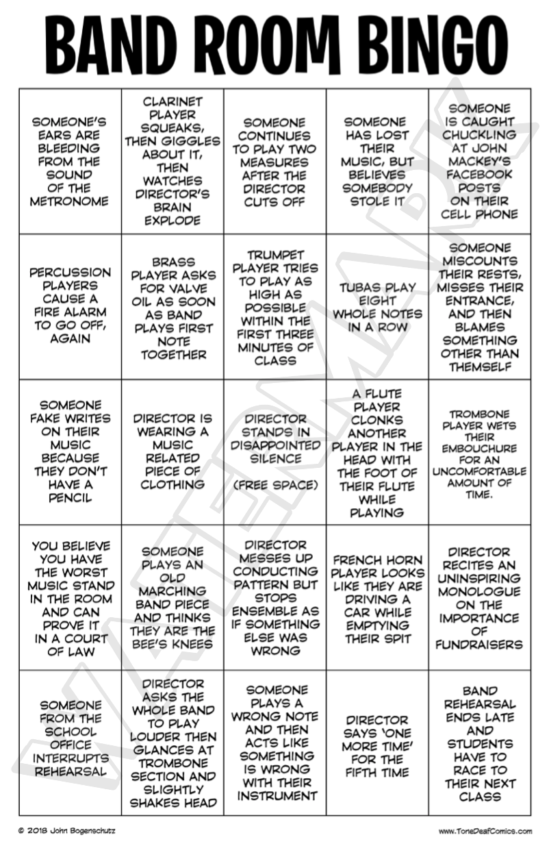 Def Bingo Band Room Bingo – Tone Deaf